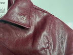 ER* Embroidered Graphic Burgundy Leather Jacket™