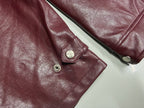 ER* Embroidered Graphic Burgundy Leather Jacket™