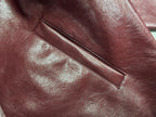 ER* Embroidered Graphic Burgundy Leather Jacket™
