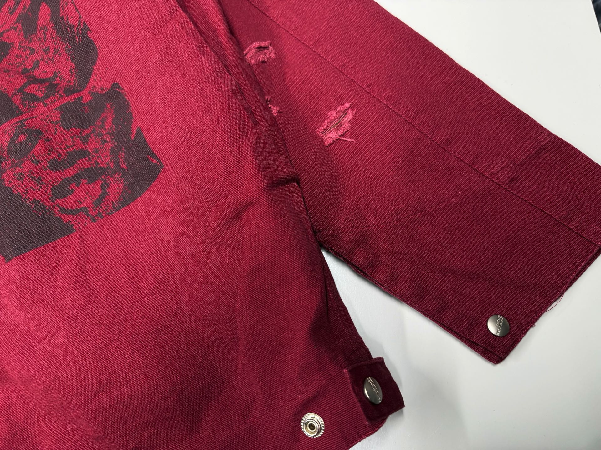ER* Distressed Black Collar Red Work Jacket™