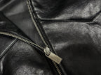 ER* Embroidered Graphic Black Leather Jacket™