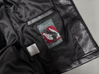 ER* Embroidered Graphic Black Leather Jacket™