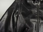 ER* Embroidered Graphic Black Leather Jacket™