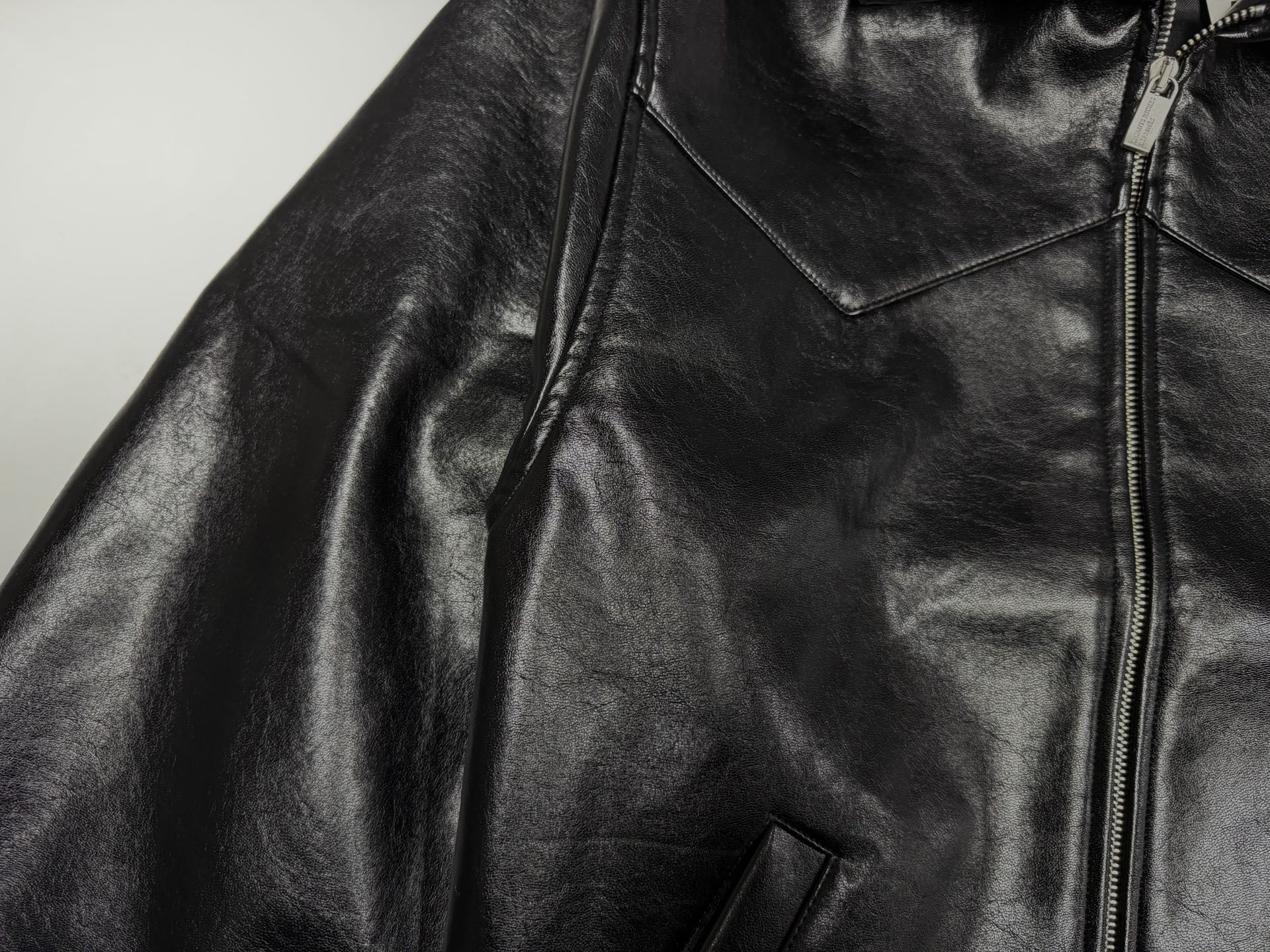ER* Embroidered Graphic Black Leather Jacket™