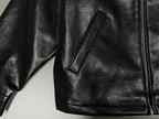 ER* Embroidered Graphic Black Leather Jacket™