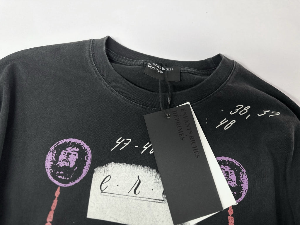 ER* Sleeve Print Washed Black Long Sleeve Shirt™