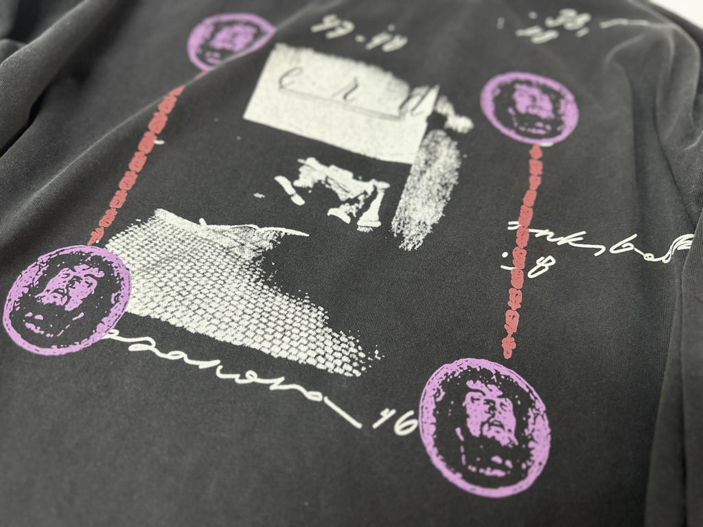 ER* Sleeve Print Washed Black Long Sleeve Shirt™