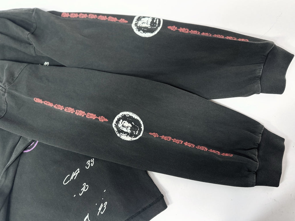 ER* Sleeve Print Washed Black Long Sleeve Shirt™
