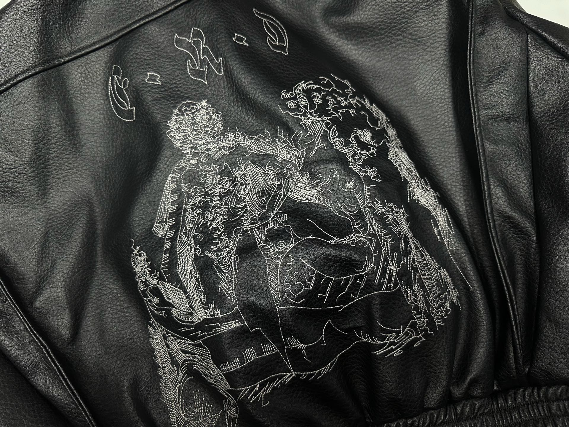 ER* Painter's Wives Black Leather Bomber Jacket™