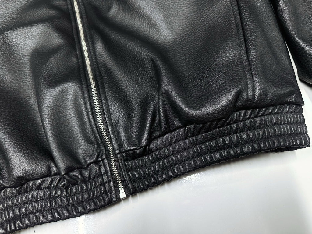 ER* Painter's Wives Black Leather Bomber Jacket™