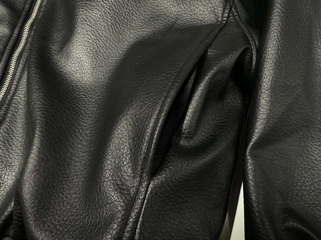 ER* Painter's Wives Black Leather Bomber Jacket™