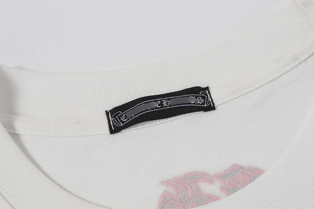 Pink & White Embroidered Cross White T-Shirt™