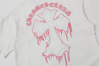 Pink & White Embroidered Cross White T-Shirt™