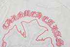 Pink & White Embroidered Cross White T-Shirt™