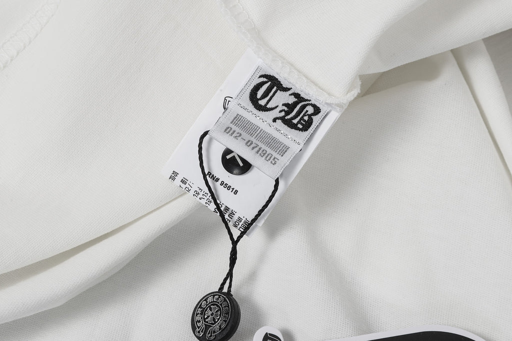 Pink & White Embroidered Cross White T-Shirt™