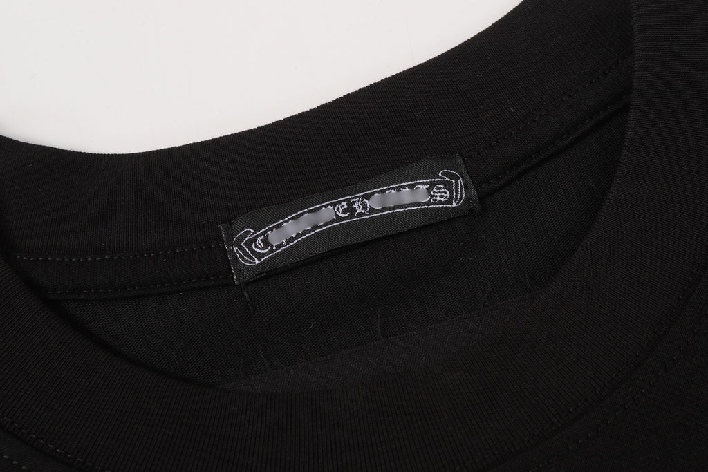Pink & Black Embroidered Cross Black T-Shirt™