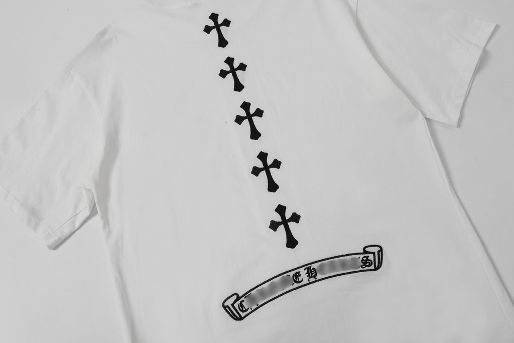 Vertical Cross Horseshoe Logo White T-Shirt™
