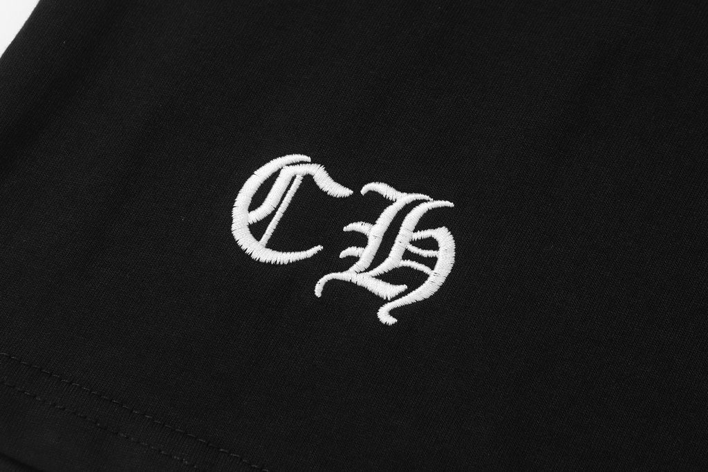 Vertical Cross Horseshoe Logo Black T-Shirt™
