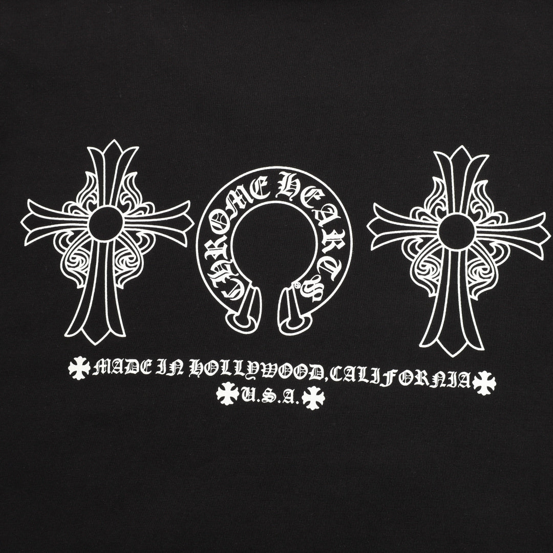 Ornate Double Cross Horseshoe Black T-Shirt™