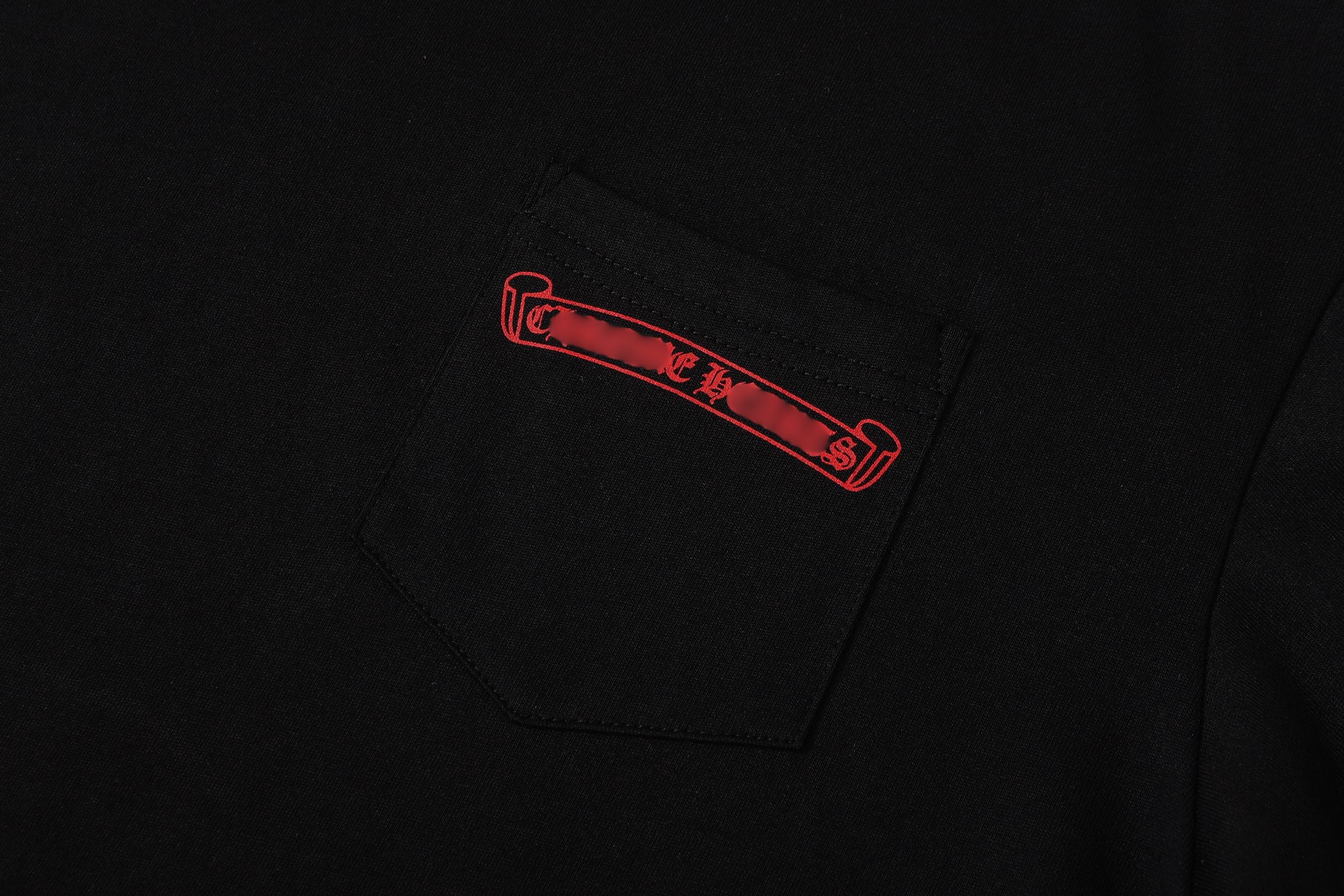 Red Pocket Logo Black T-Shirt™