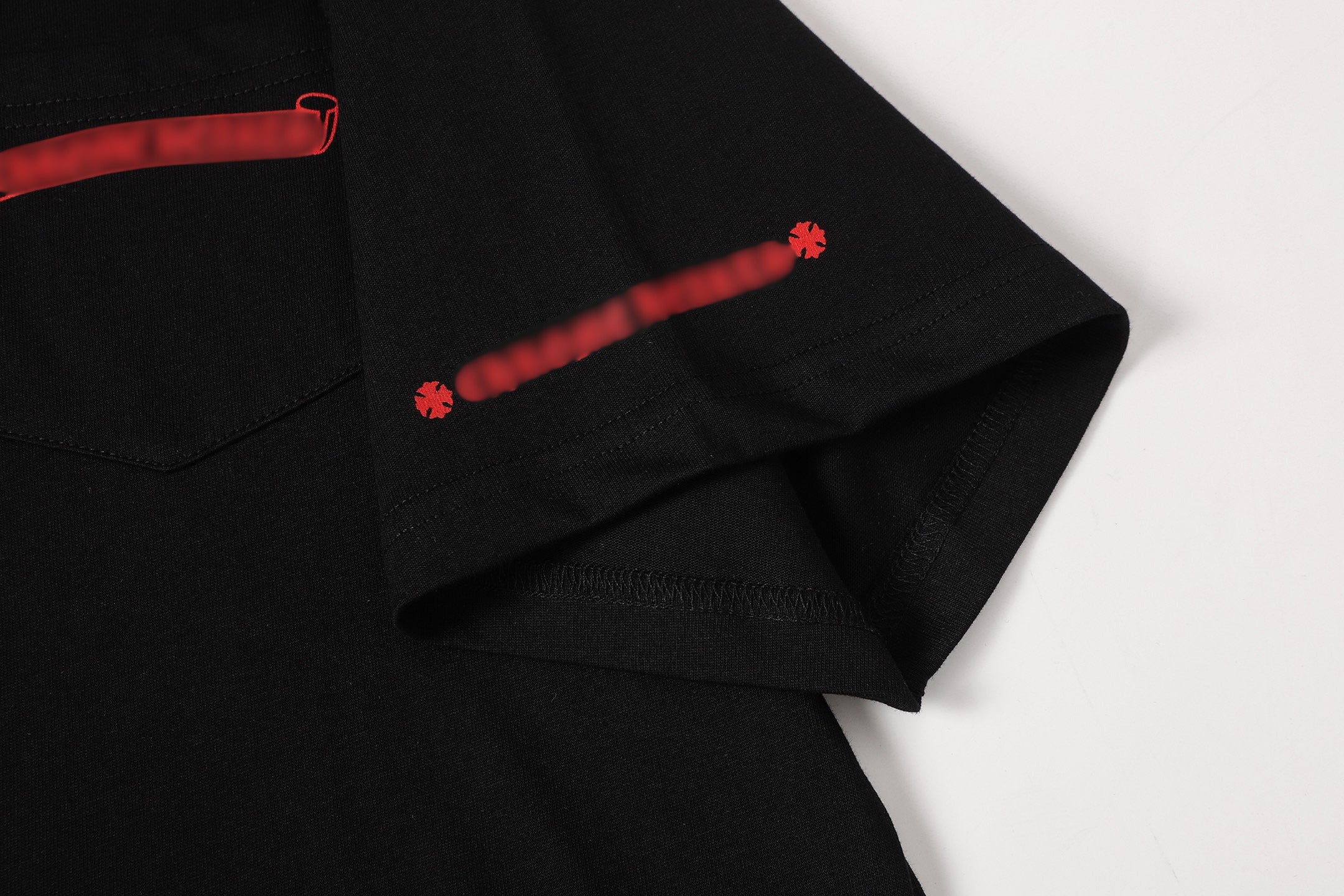 Red Pocket Logo Black T-Shirt™
