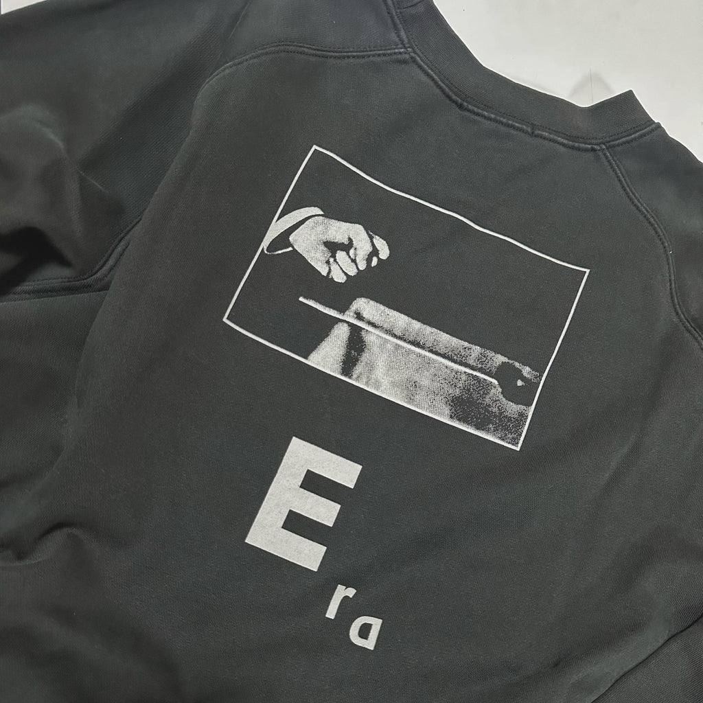 ER* Typography Portrait Washed Black Sweater™