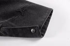 ER* Distressed Back Graphic Black Work Jacket™