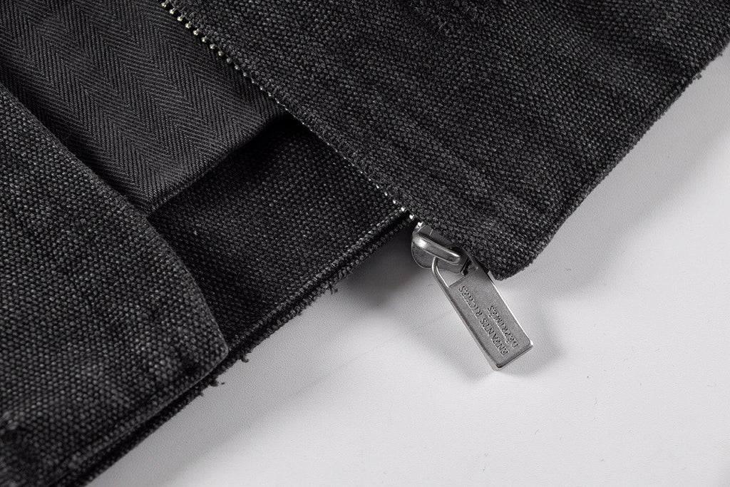 ER* Distressed Back Graphic Black Work Jacket™