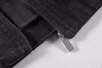 ER* Distressed Back Graphic Black Work Jacket™