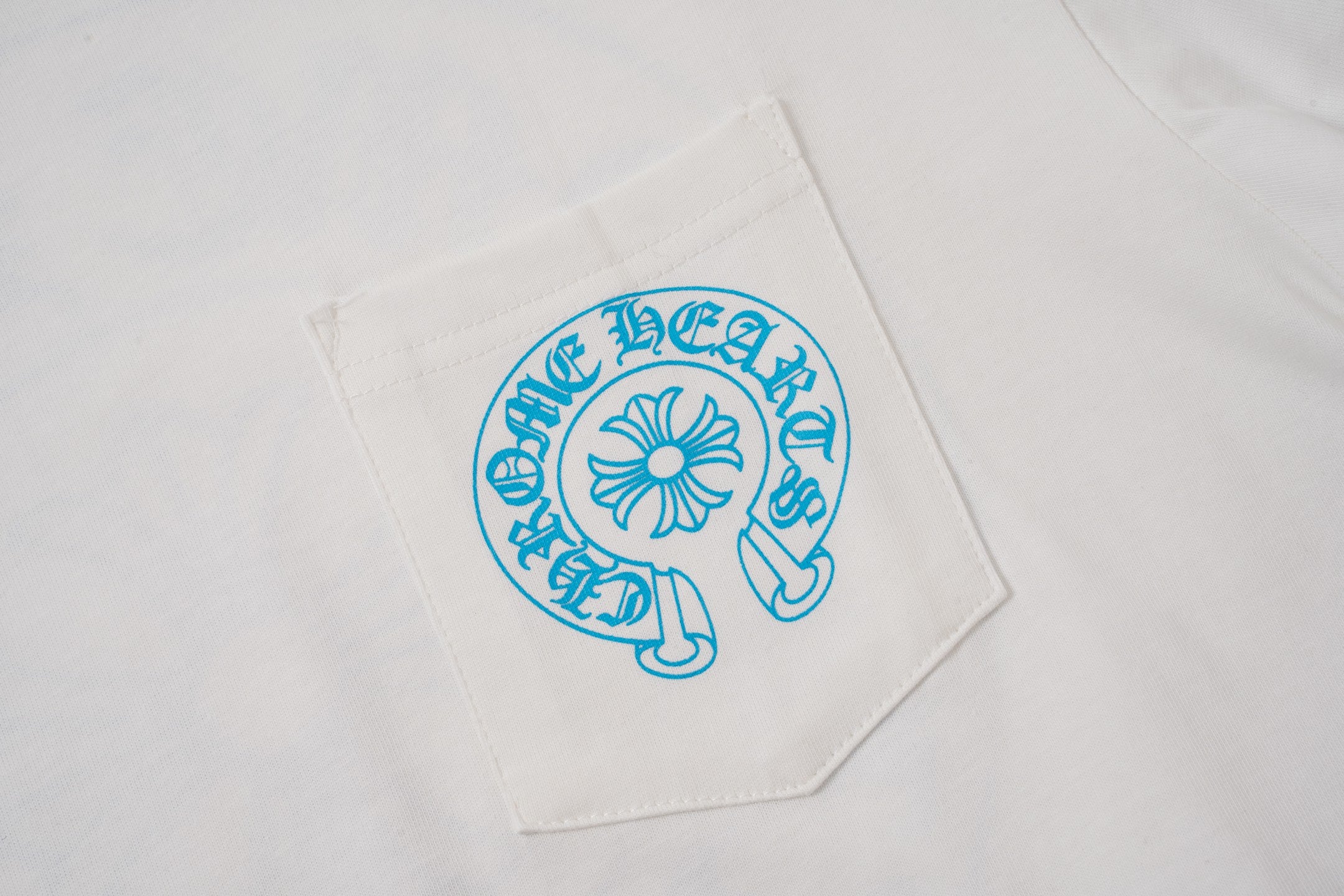 Blue Horseshoe Pocket White Long Sleeve™