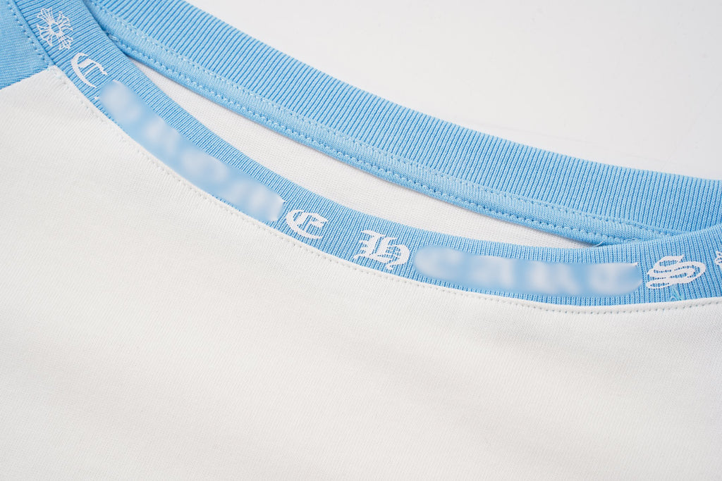 Typography Logo Light Blue & White Long Sleeve™