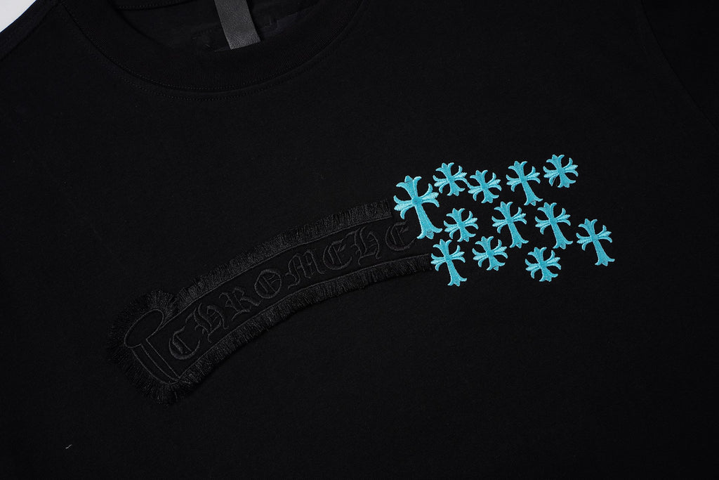 Turquoise Cross Scatter Black T-Shirt™