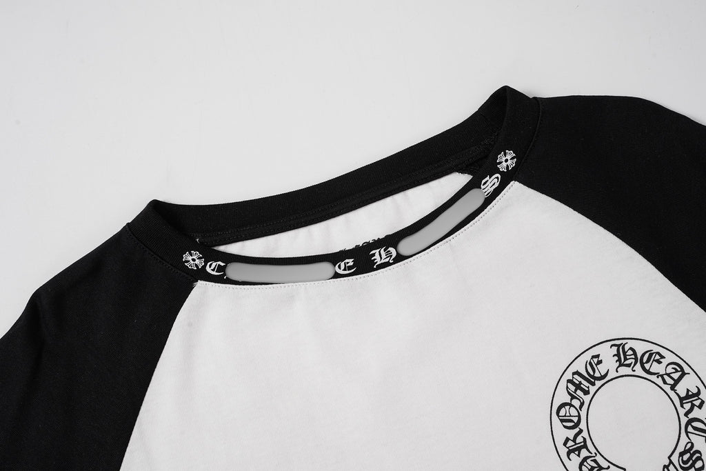 Black Sleeve Horseshoe White T-Shirt™