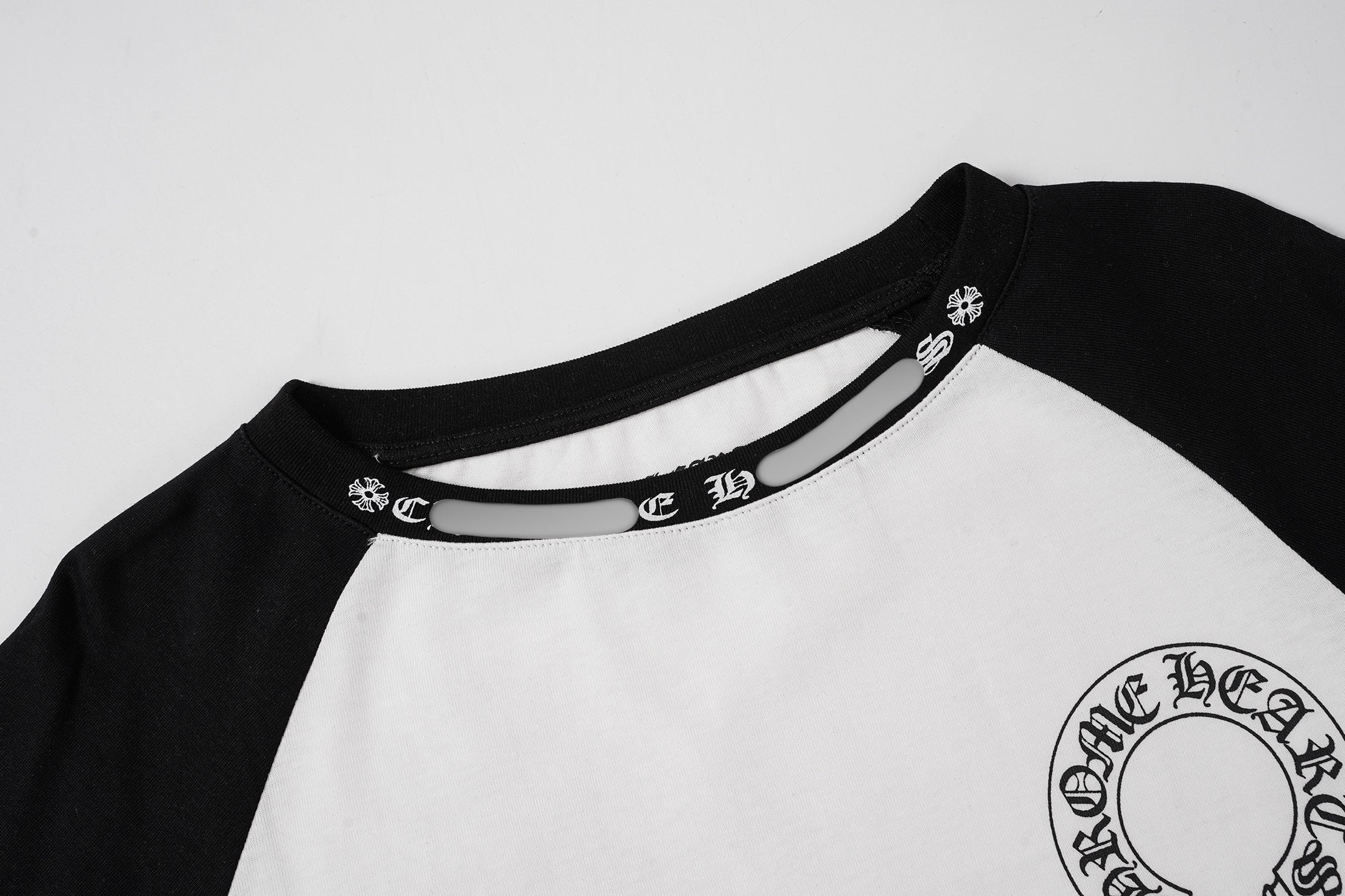 Black Sleeve Horseshoe White T-Shirt™