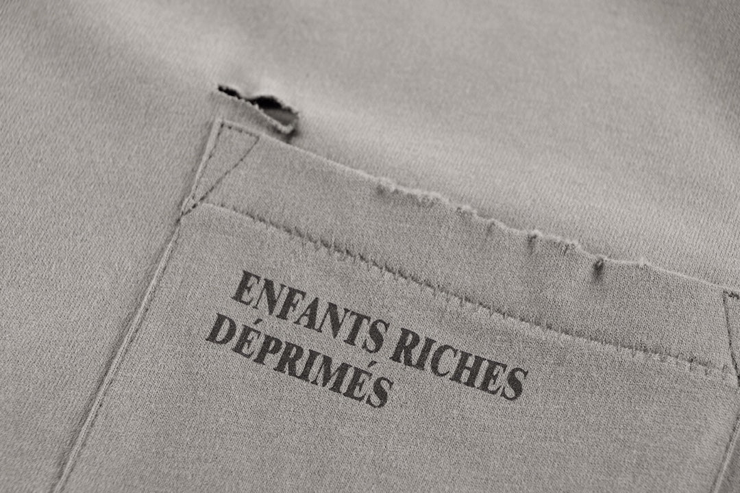 ER* Distressed Pocket Beige T-Shirt™*