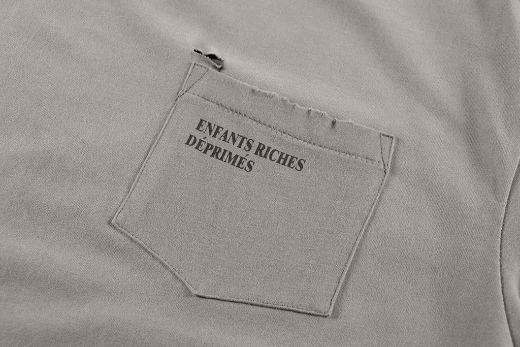 ER* Distressed Pocket Beige T-Shirt™*