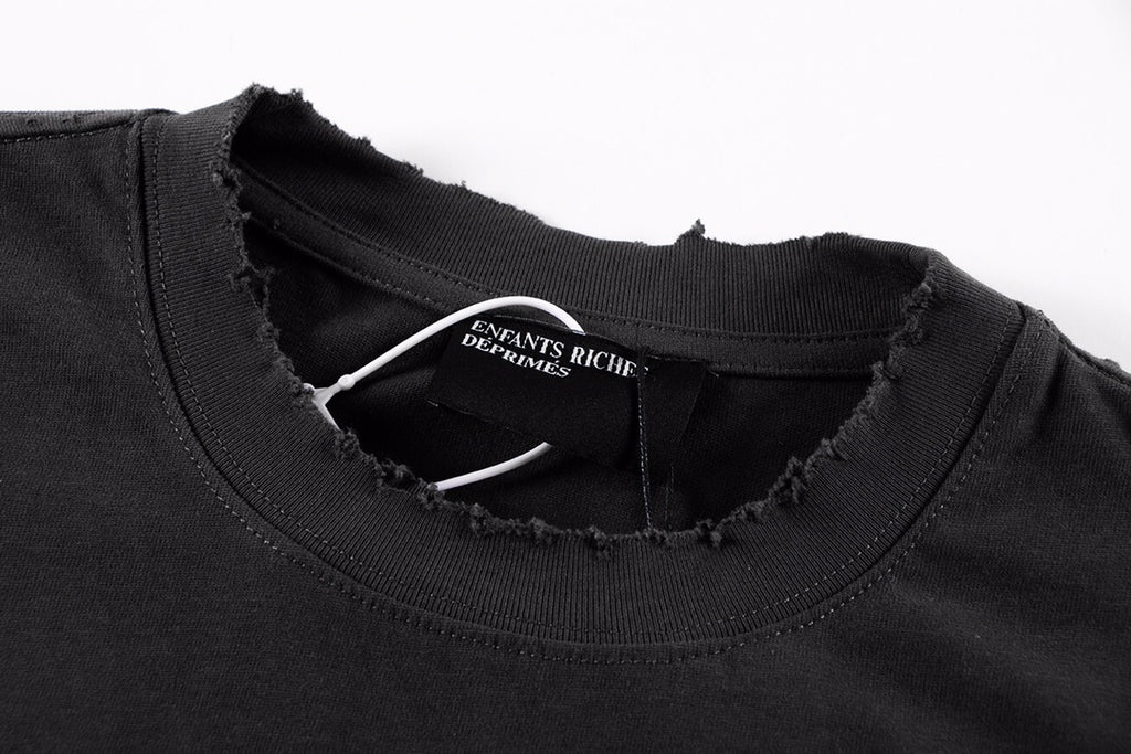 ER* Distressed Pocket Black T-Shirt™*