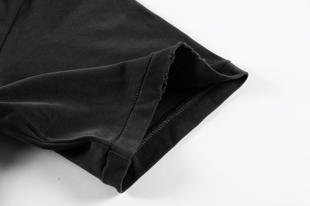 ER* Distressed Pocket Black T-Shirt™*