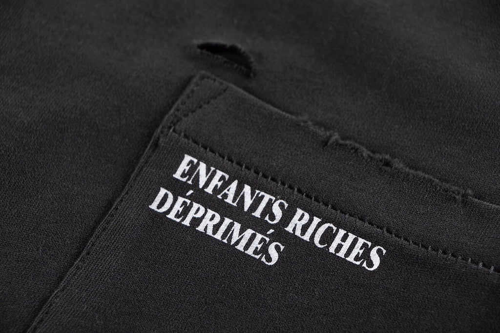 ER* Distressed Pocket Black T-Shirt™*