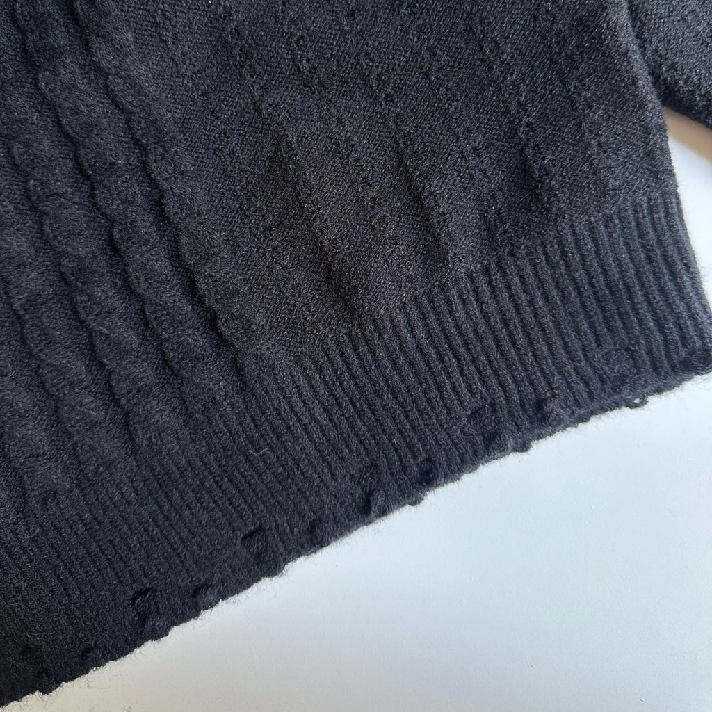 ER* Distressed Black Knit Sweater™