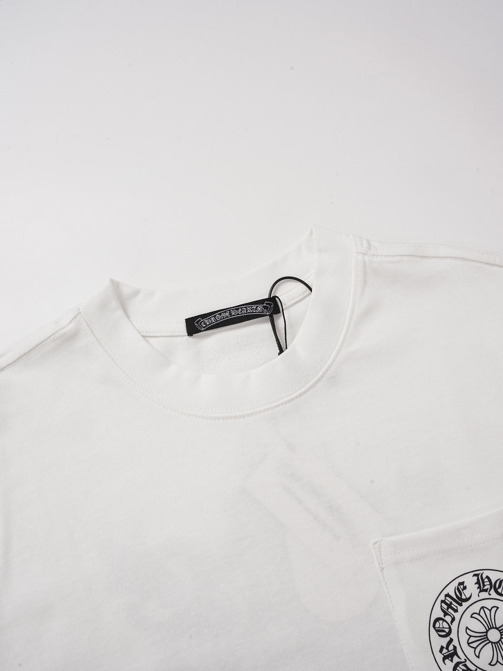 Black Horseshoe Ornate Cross White T-Shirt™
