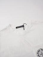Black Horseshoe Ornate Cross White T-Shirt™