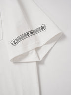 Black Horseshoe Ornate Cross White T-Shirt™
