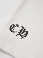 Black Horseshoe Ornate Cross White T-Shirt™