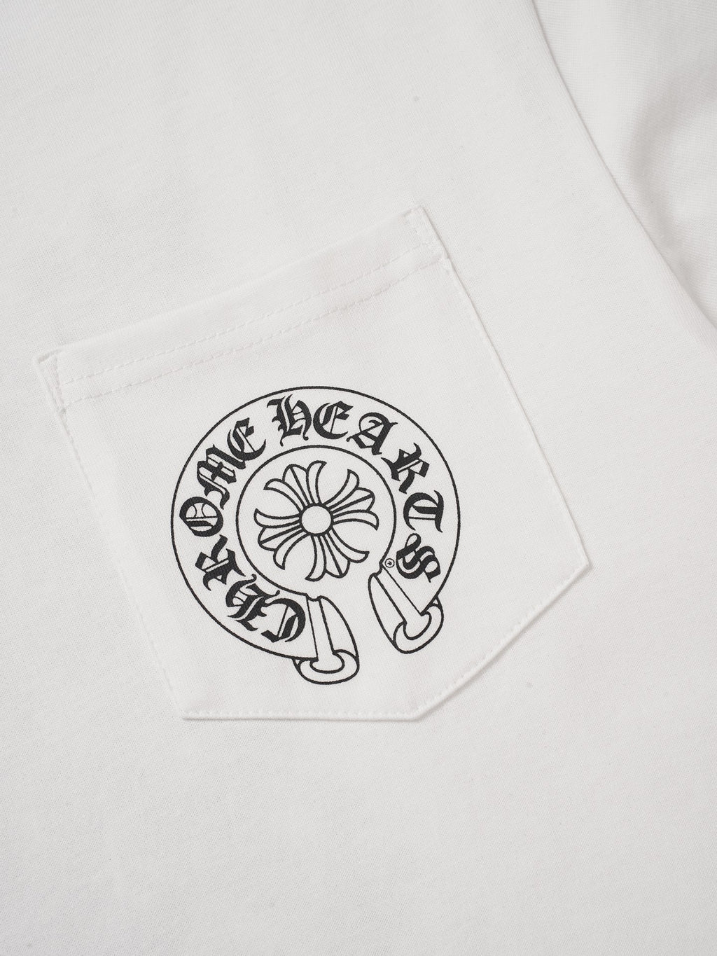 Black Horseshoe Ornate Cross White T-Shirt™