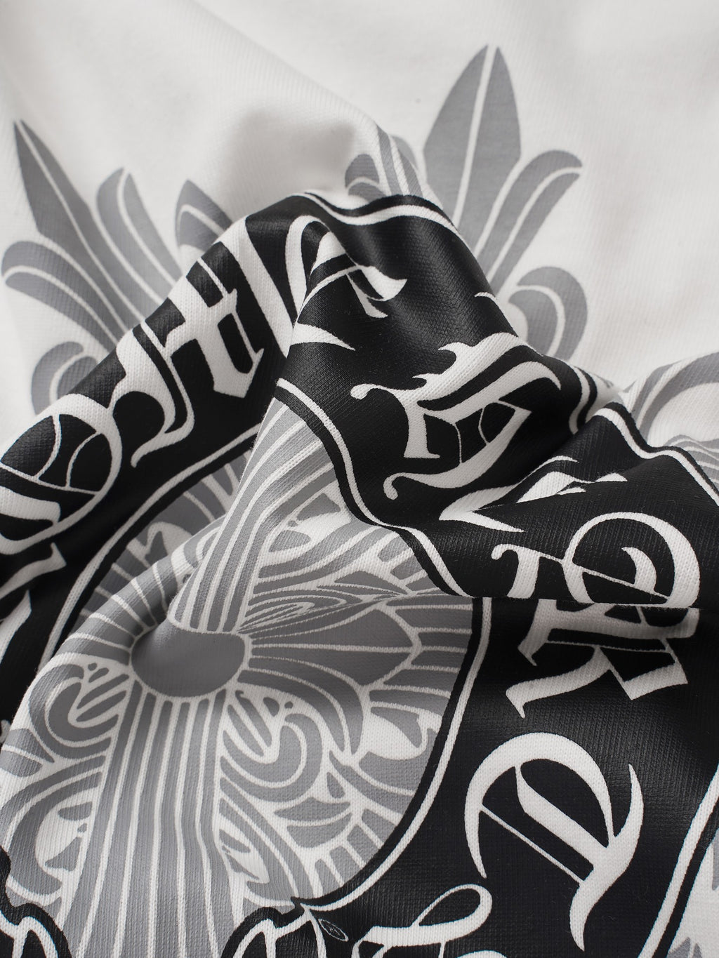 Black Horseshoe Ornate Cross White T-Shirt™