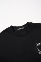 Cross Flower Banner Black T-Shirt™