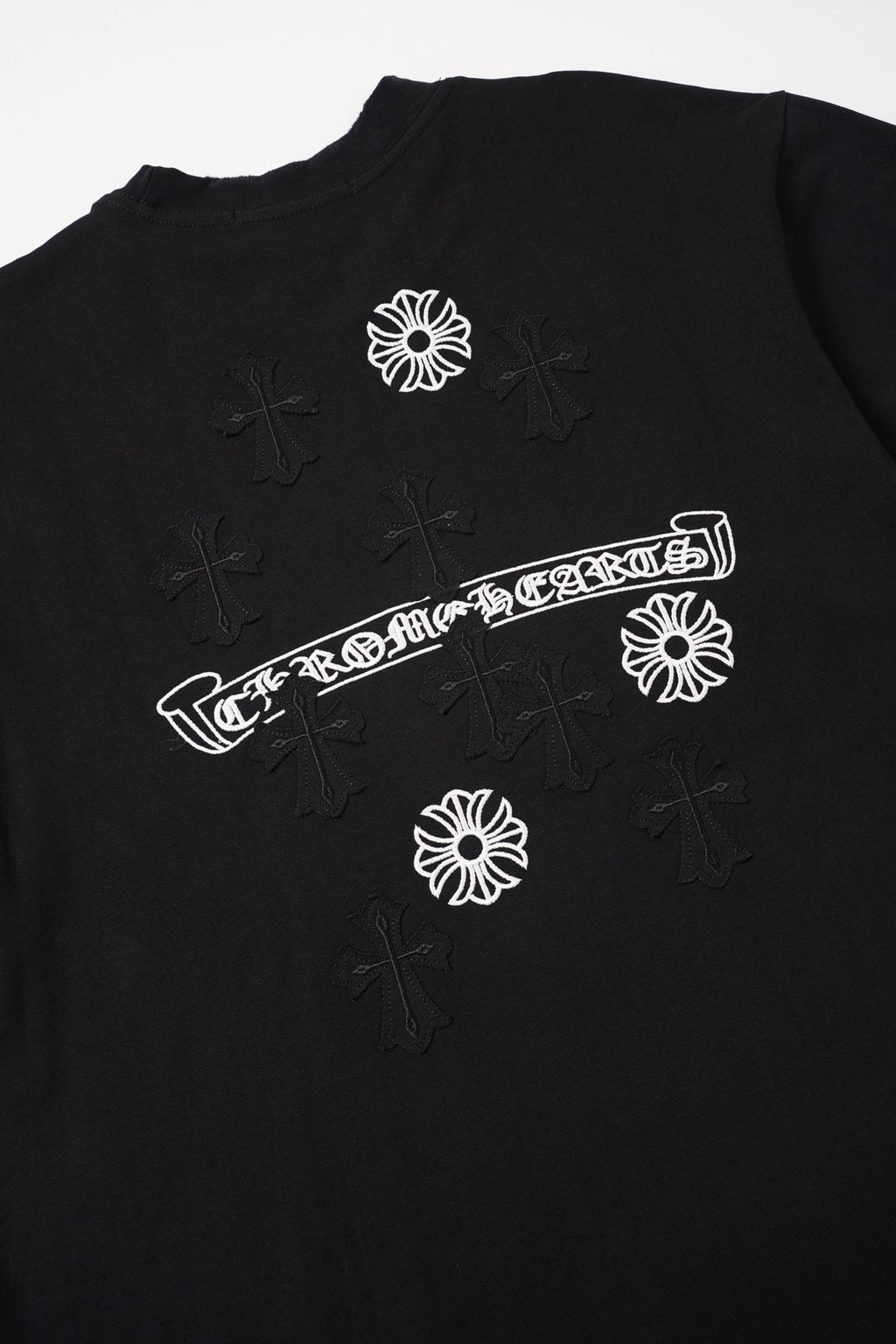 Cross Flower Banner Black T-Shirt™