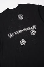 Cross Flower Banner Black T-Shirt™