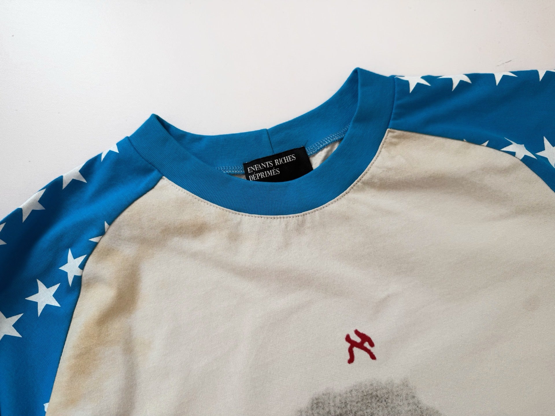 ER* Blue Star Sleeve White T-Shirt™